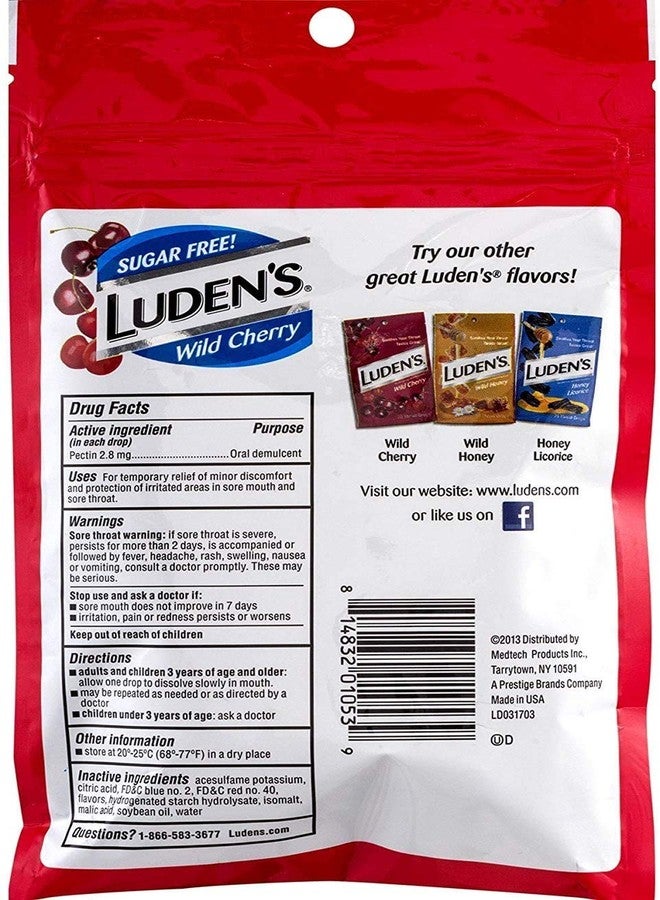 Luden's Throat Drops Sugar Free Wild Cherry 25 EA - Buy Packs and SAVE (Pack of 2) - Image 2